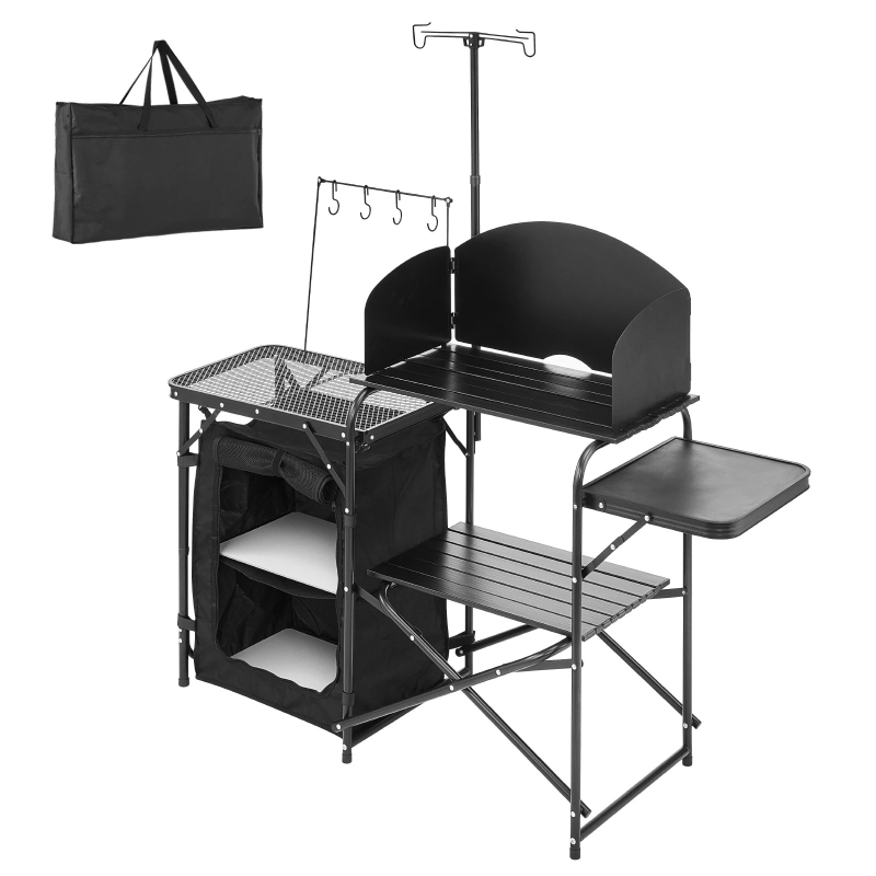 Camping Cooking Cupboard - Table de cuisine de camping pliable,