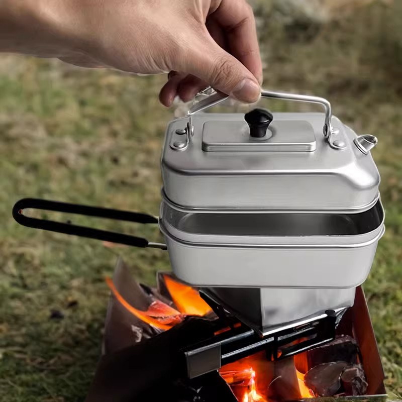 Camping Cooking Ware Set - Bouilloire Portable Ultralégère pour Pique-Nique, Camping,