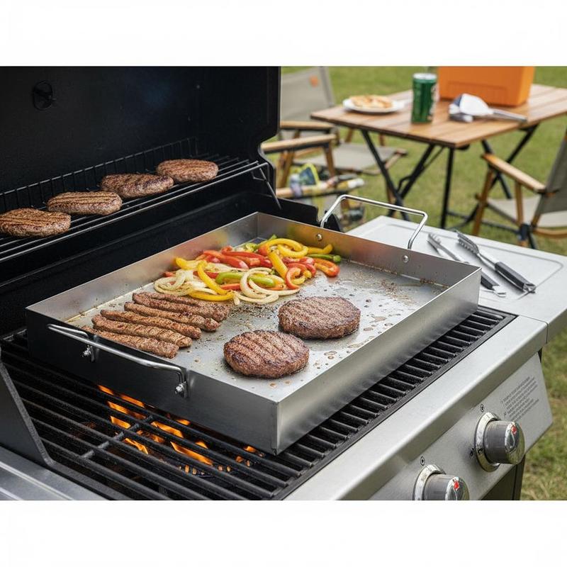 Camping Cooking Flat Top - Plaque rectangulaire à surface plate 17x13