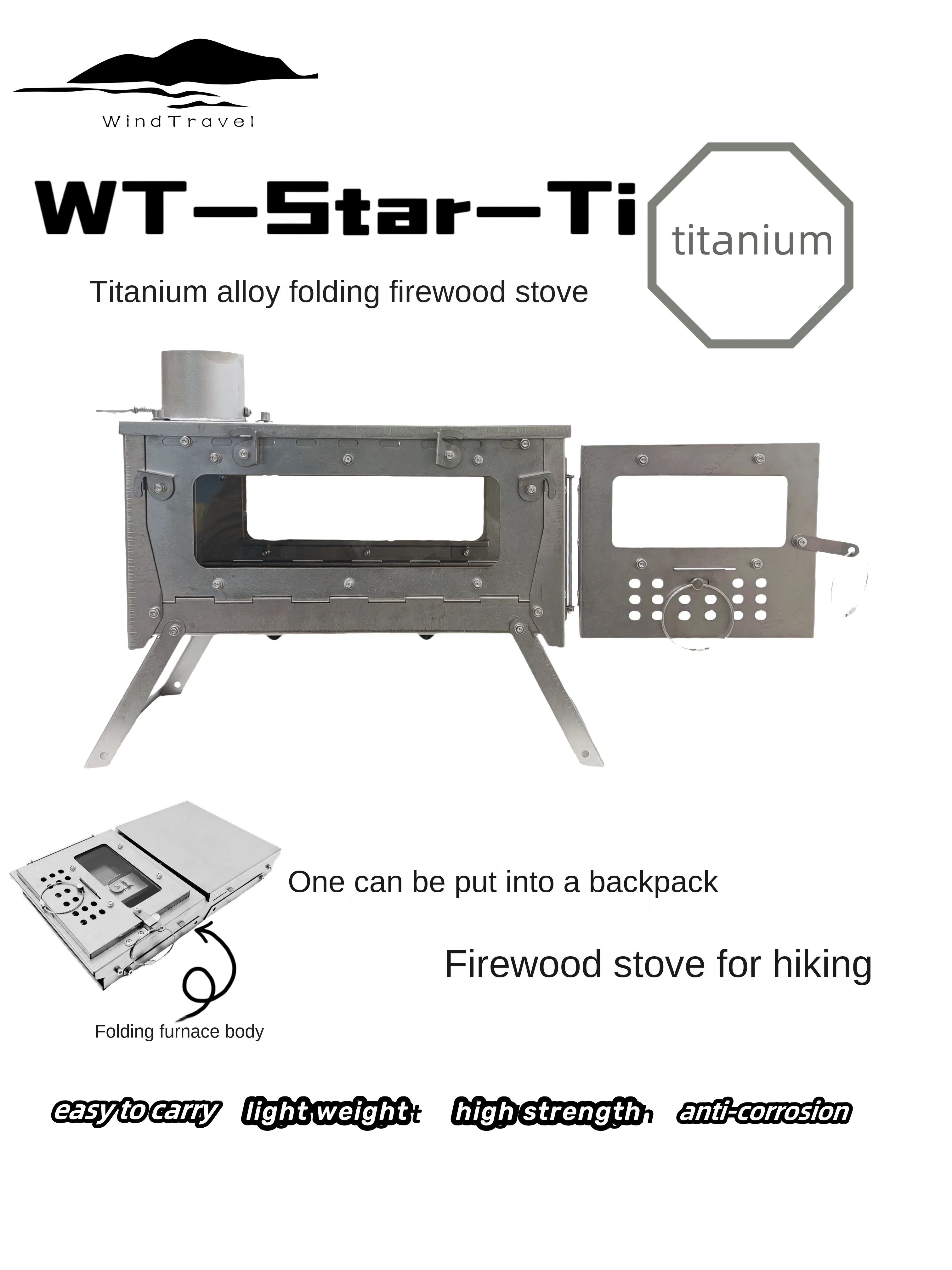 Camping Cooking Lightweight - WT Star-Poêle à bois de chauffage