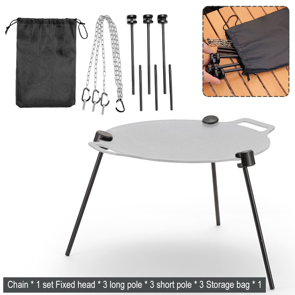 Camping Cooking Cupboard - Support de poêle à frire réglable,