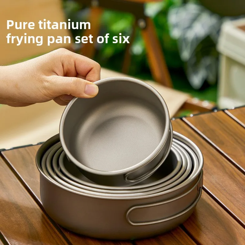 Camping Cooking Lightweight - Ensemble de casseroles d'extérieur en titane,