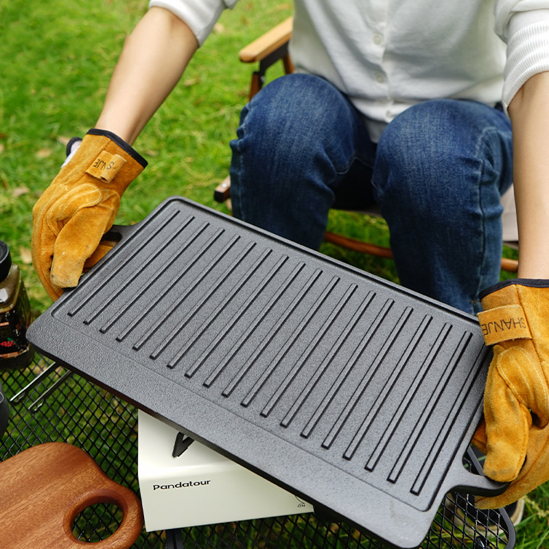 Camping Cooking Flat Top - Poêle à griller double face en