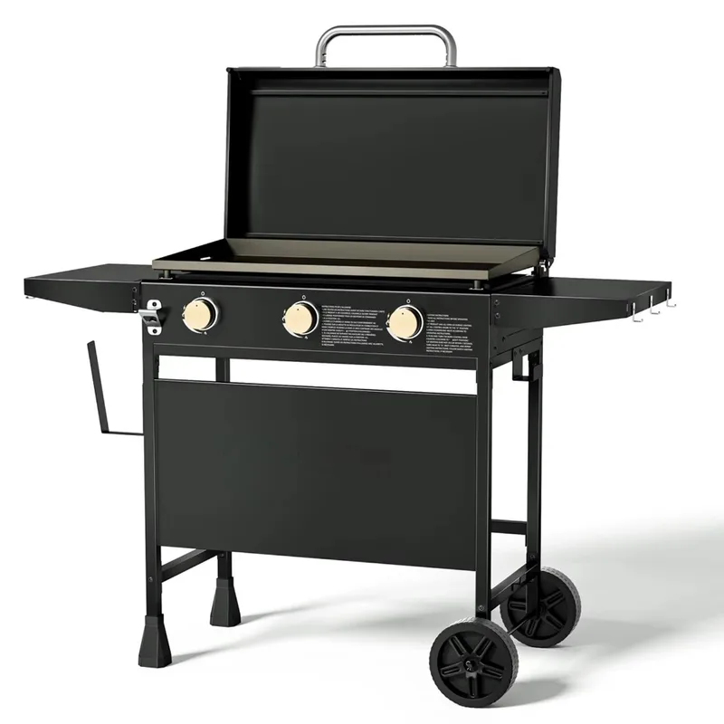 Camping Cooking Flat Top - Station de cuisson extérieure à roulettes