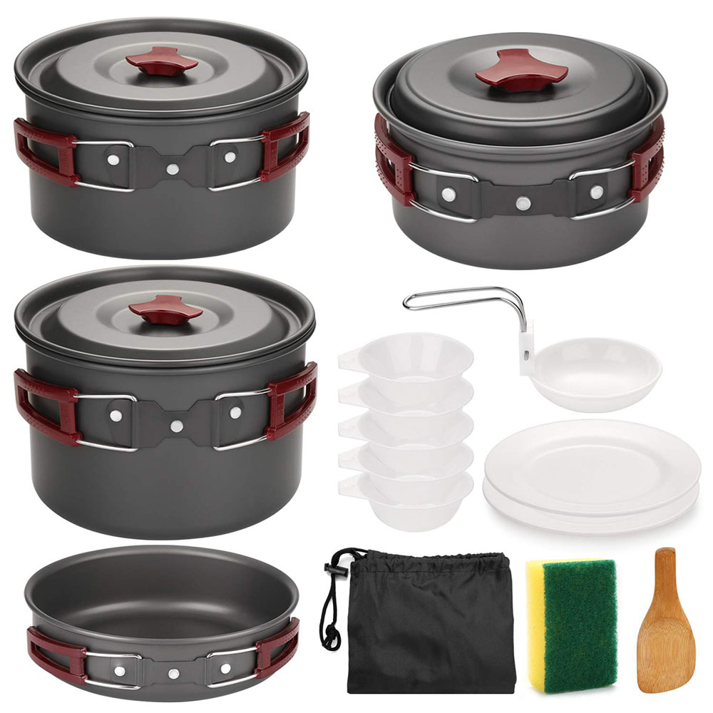 Camping Cooking Ware Set - Kit de batterie de cuisine de