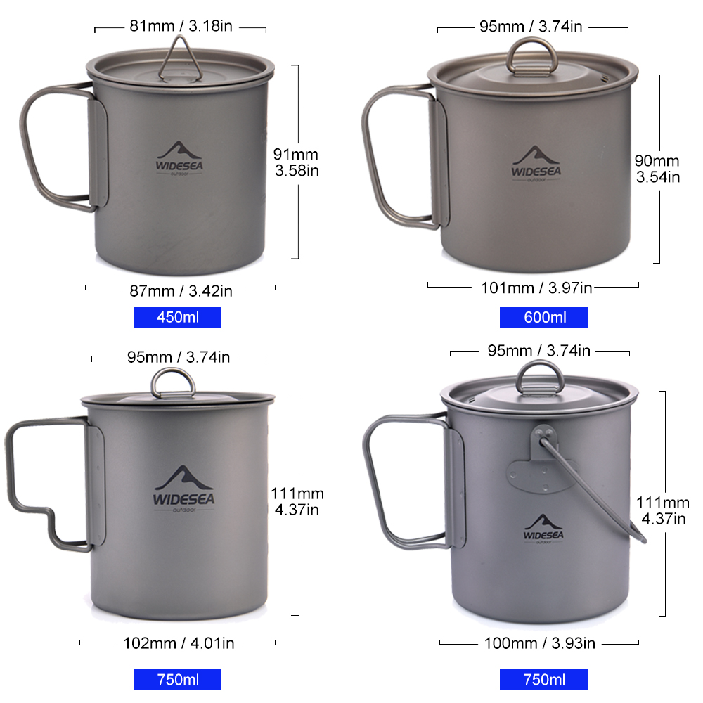 Tasse de camping Widesea en ti - Camping Cooking Ware Set avis et prix