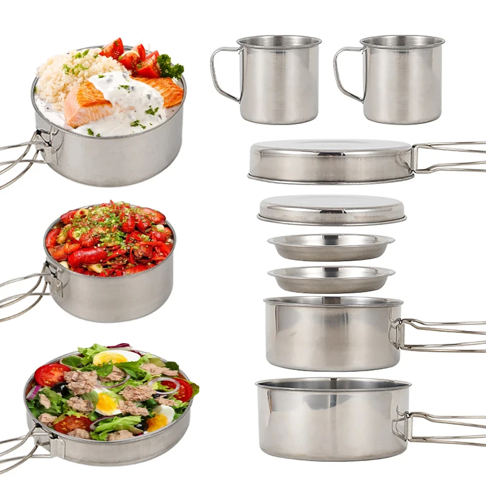 8 pièces/ensemble ustensiles d - Camping Cooking Ware Set avis et prix