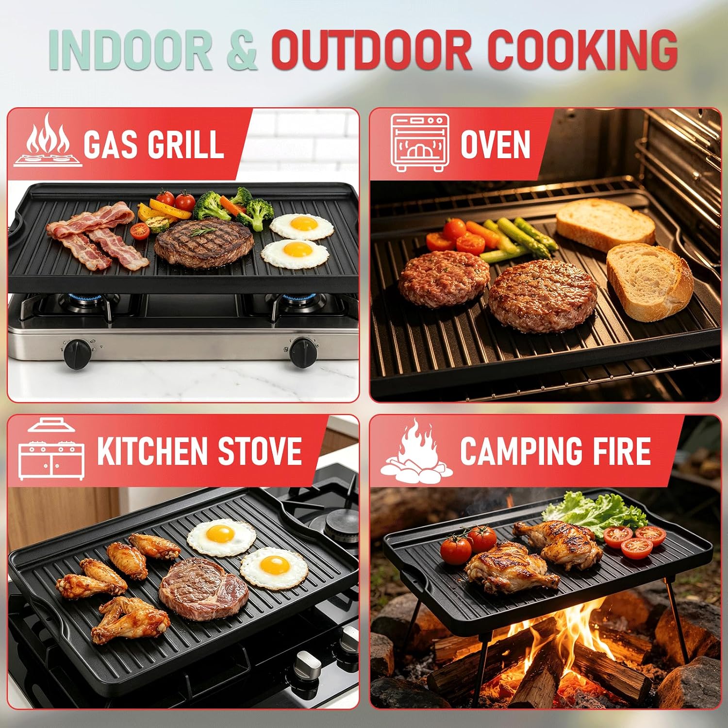 Plaque de cuisson réversible e - Camping Cooking Flat Top avis et prix