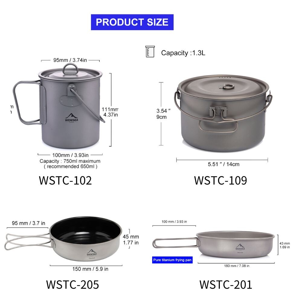 ESEA-Batterie de cuisine en ti - Camping Cooking Ware Set avis et prix