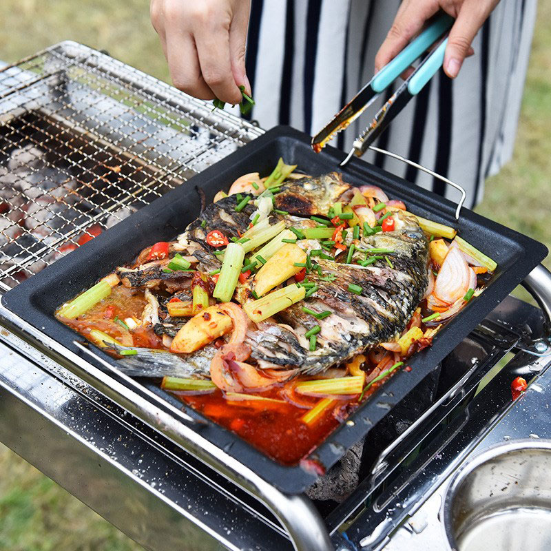 Poêle à griller carrée épaisse - Camping Cooking Plate avis et prix