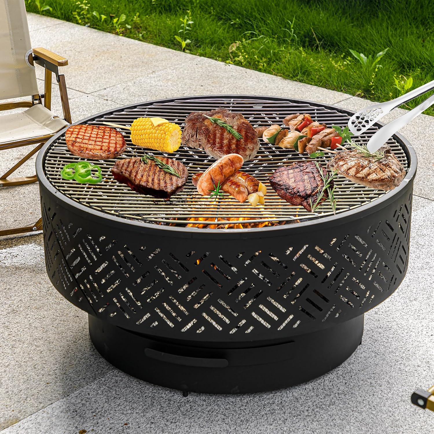 Table de foyer ronde en métal  - Camping Cooking Pack avis et prix