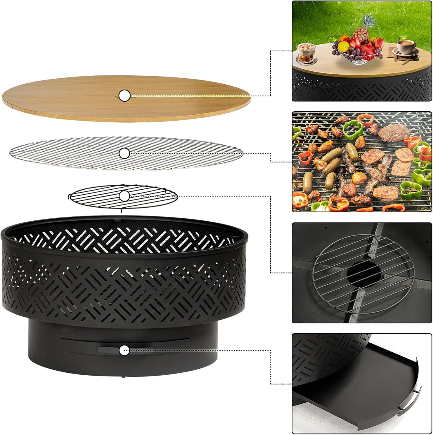 Table de foyer ronde en métal  - Camping Cooking Pack avis et prix