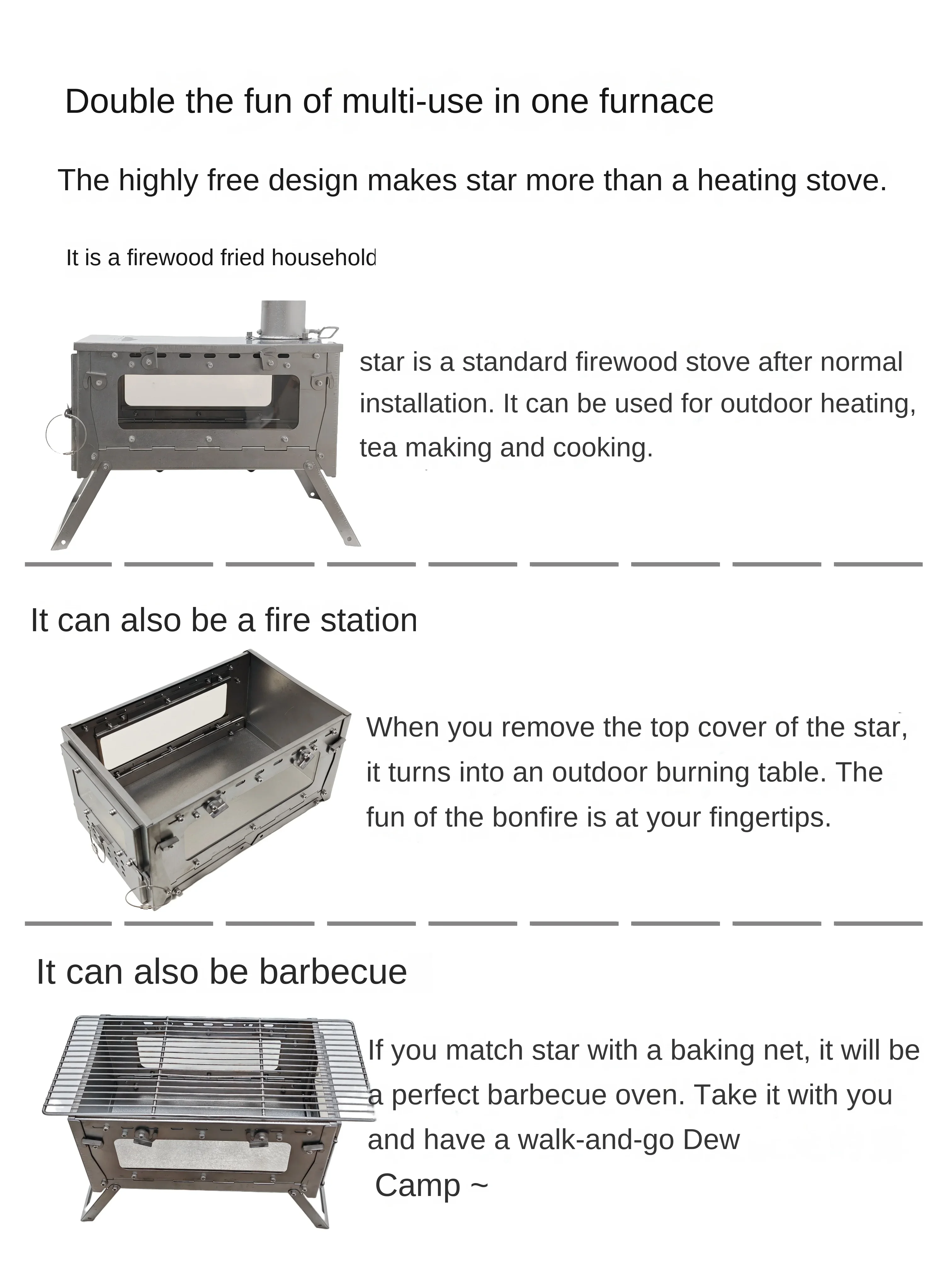 WT Star-Poêle à bois de chauff - Camping Cooking Lightweight avis et prix