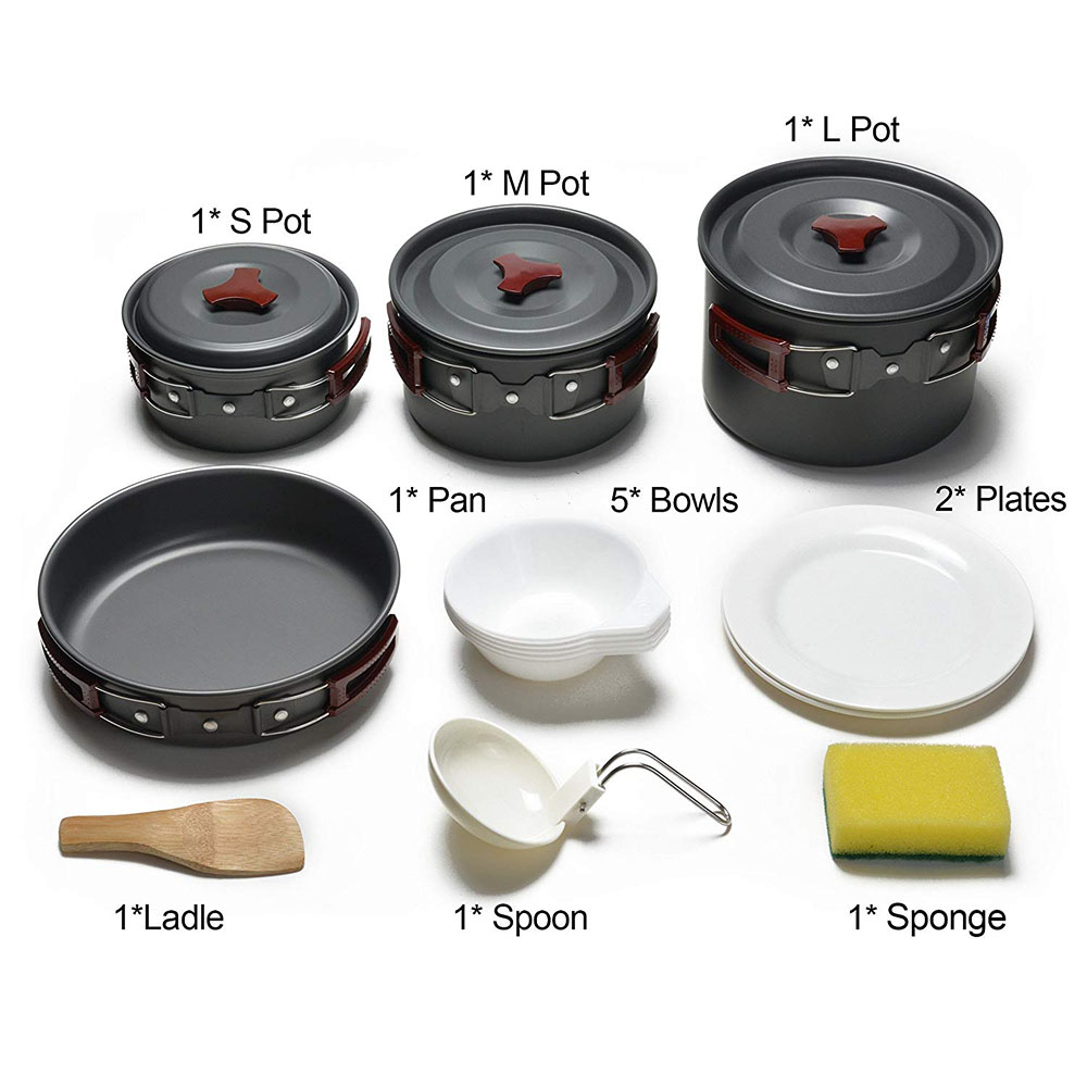 Kit de batterie de cuisine de  - Camping Cooking Ware Set avis et prix